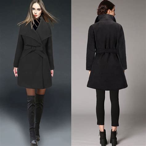 tongyang long winter coat women new fashion casual vintage belt solid