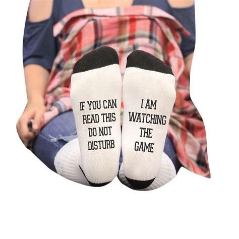 funny letter printed socks humor words if you can read this bring me a
