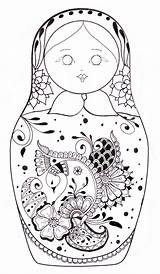 Doll Coloring Russian Dolls Pages Matryoshka Nesting Para Kids Printable Coloriage Sketch Colorear Paper Adult Colouring Matroschka Ec0 Cache Embroidery sketch template