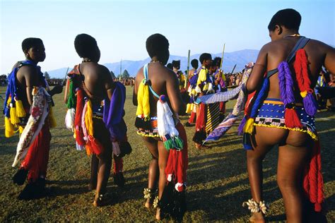 zulu girls attend umhlanga the annual reed dance festival of swaziland