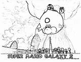 Mario Galaxy Coloring Pages Super Wii Gif sketch template
