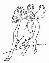 Horse Coloring Riding Pages Horseback Enjoying Color Kids Printable Getcolorings sketch template