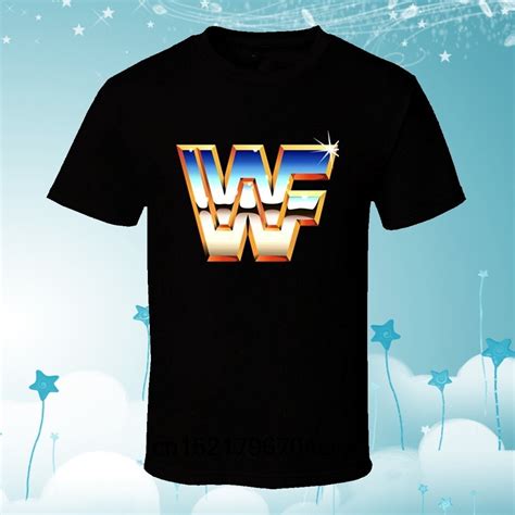 men  shirt fashion summer straight world wrestling federation wwf logo