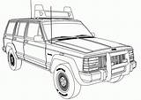 Coloring Police Jeep Cherokee Car Clipart Popular Library sketch template