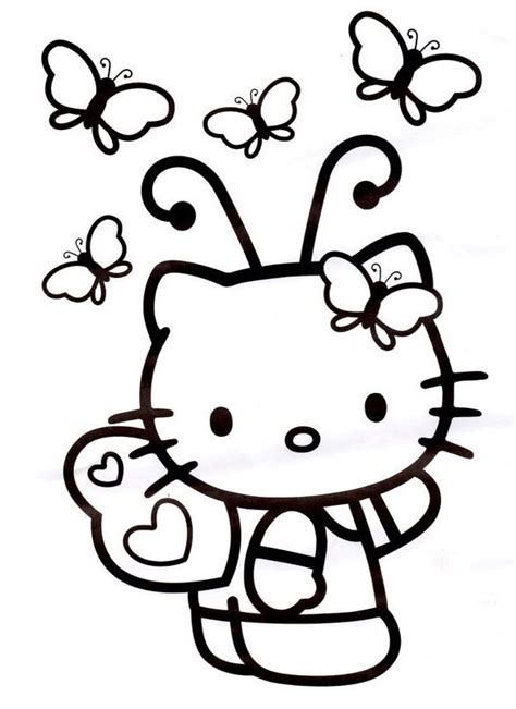 butterflies  kitty colouring pages cat coloring book cartoon