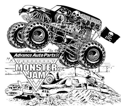 monster truck avenger monster jam coloring pages color luna