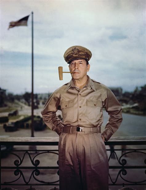 general douglas macarthur  pipe  mouth allied military leaders pictures world war ii