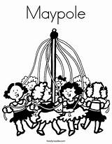 Maypole Coloring May Pages Twistynoodle Favorites Login Add Noodle sketch template
