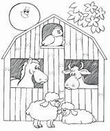 Coloring Pages Barn Farm Kids Animal Animals Barnyard Preschool Printable Colouring Red Big Sheets Book Color Template Print Da Door sketch template