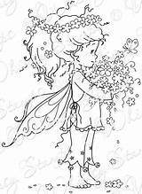 Stamps Whimsy Wee Digital Spring Coloring Pages Bringer Rubber Adult Colouring Fairy Books Flower Zet Sylvia Diestodiefor sketch template
