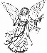 Coloring Christmas Angels Pages Angel Color Printable Kids Print sketch template