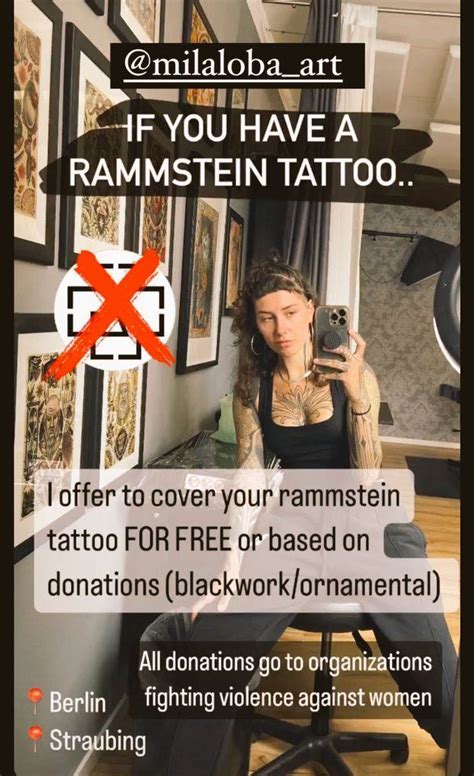fans bedrohen mila loba 24 weil sie rammstein tattoos gratis entfernt