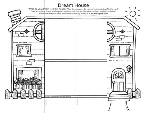 dream house  colouring page craft art  crystal