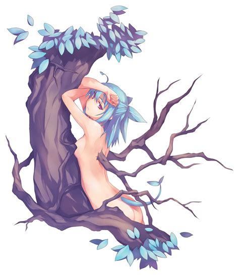 Nanakusa 1girl Against Tree Ahoge Armpits Arms Up Ass Blue Hair