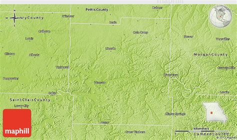physical  map  benton county
