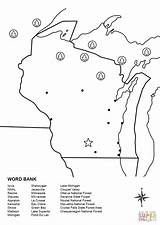 Wisconsin Map Coloring Worksheet State Illinois Pages Supercoloring Printable Template Bird Reproduced Popular Categories sketch template