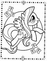 Pony Little Colouring Sheets Friendship Magic Fluttershy Background Wallpaper sketch template
