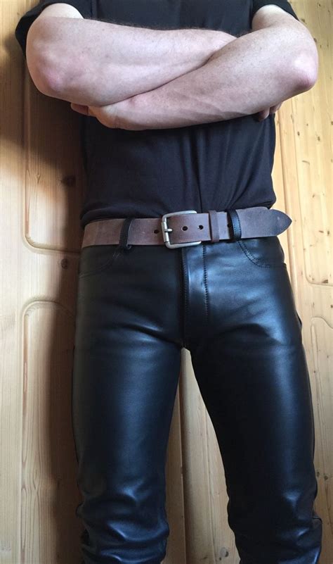 men in hot boots or cool leather and some piercing leather jeans leather trousers mens