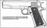 1911 45 Drawings Colt Drawing Pistol Gun Tattoo Model Replica Six Denix M1911 Line Hand Browning Handgun Revolver Decades Service sketch template