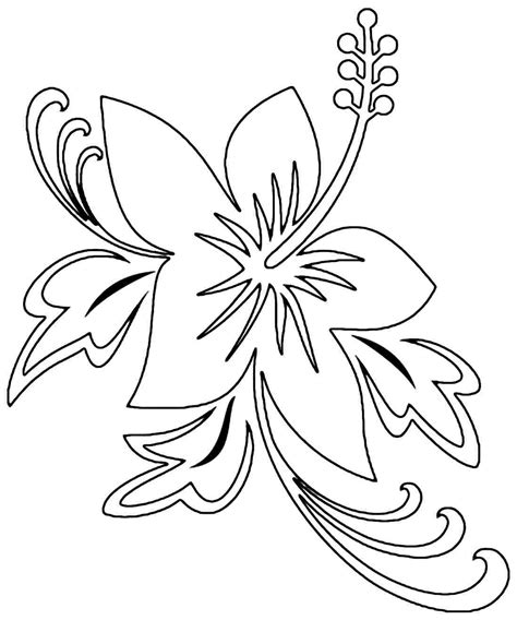 hibiscus flower coloring page coloring home