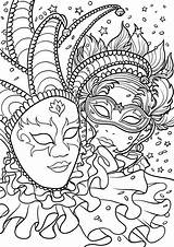 Faschingsbilder Fasching Vorlagen Malvorlagen Erwachsene Karneval Masken Malbuch Maske sketch template