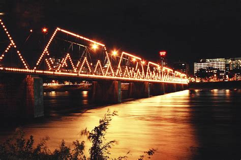 harrisburg pa walnut street bridge at night photo picture image