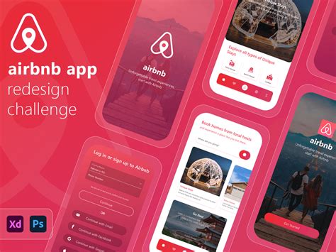 airbnb app redesign  xd resource adobe xd elements