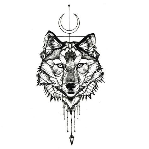 tatouage ephemere loup geometrique tatouage temporaire faux tattoo