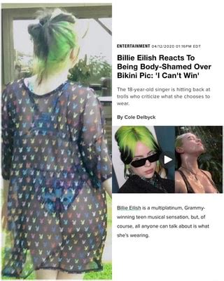 entertainment  pm edt billie eilish reacts   body shamed  bikini pic