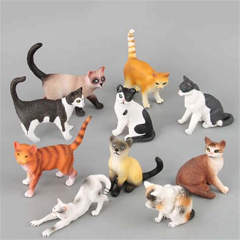cute mini cat animal model small plastic farm simulation figures home decoration