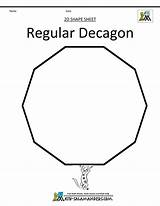 Shapes Nonagon Decagon Kids Sides Regular Printable Polygon Polygons Shape Math Color Nine Hendecagon Salamanders sketch template