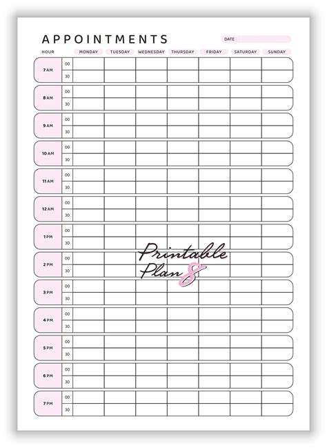 appointment book printable weekly appointment tracker etsy canada