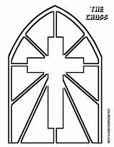 Cross Printable Crosses Clipart Coloring Pages Library Stained Glass sketch template