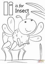Insect Letter Coloring Pages Printable Preschool Supercoloring Dot Crafts sketch template