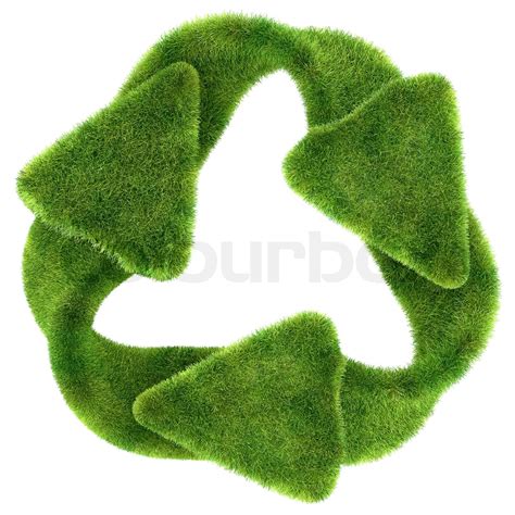 oekologische nachhaltigkeit green grass recycling symbol stock bild