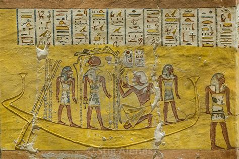 Ancient Egyptian Wall Painting In The Interior Of A Tomb