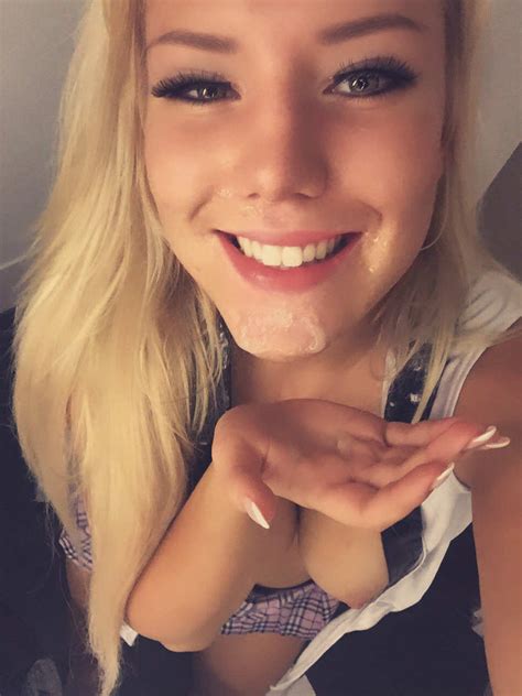 cute girl cum facial selfie photo nue