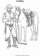Personnages Icolor Cowboy2 Pferde Coloringhome Coloriages Buckaroo Rodeo Kleurplaten Paarden Printablecolouringpages sketch template