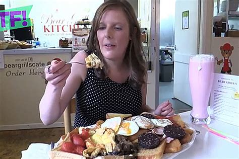 teeny tiny woman eats entire 8 000 calorie breakfast