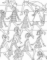 Coloring Pages Fashion Printable Vintage Tumblr Girls Print Books Adult Color Greyhound Hipster Girl Bag Fashioned Old Book Kids Sheets sketch template