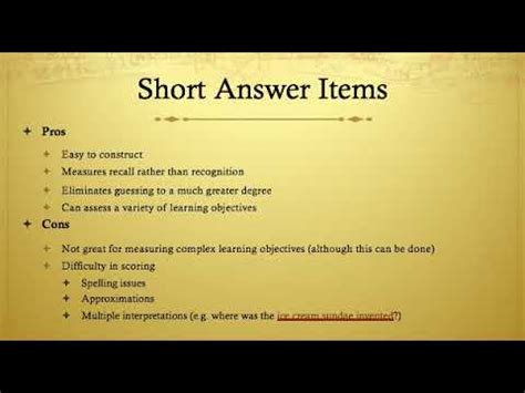 short answer overview youtube
