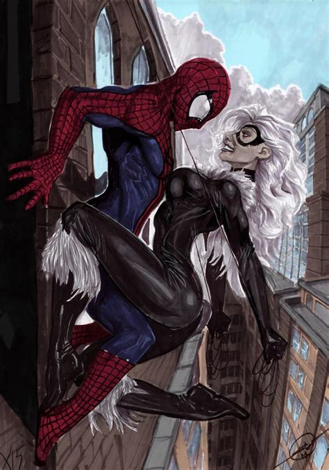 spiderman and black cat by nebezial by satanx15 on deviantart