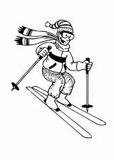 Skiing Coloring Large sketch template