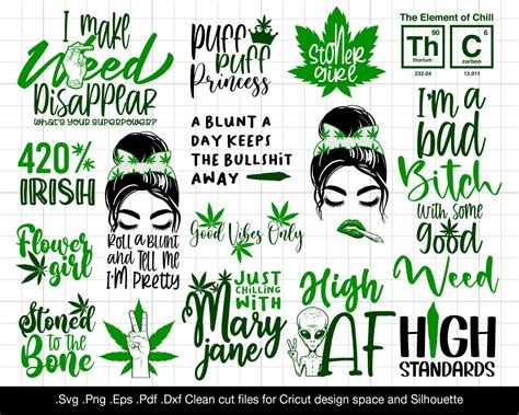 weed funny sayings clip arts svg bundle  stoners svg etsy canada