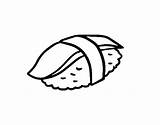 Nigiri Cuttlefish Sushi Coloring Pages Coloringcrew Salmon Food sketch template