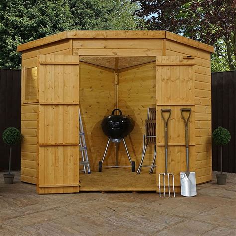 waltons tongue  groove wooden corner shed