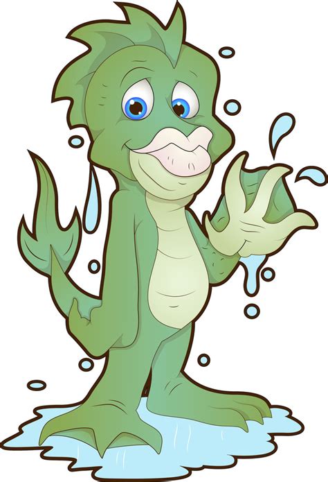cute water monster cartoon character royalty  stock image storyblocks
