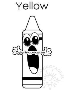 cartoon character yellow crayon coloring page