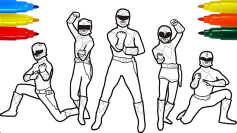 power rangers megaforce coloring pages colouring pages  kids youtube