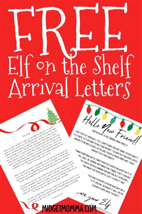 elf   shelf arrival letter  printable